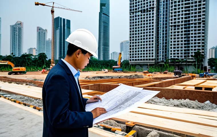 모바일 앱 보안 점검 방법 - **
A professional architect in a fully clothed, modest business casual outfit stands on a construct...
