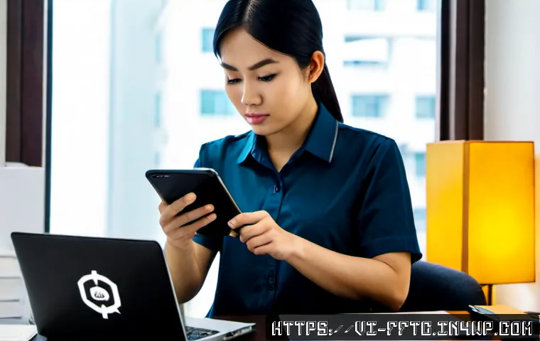 Home 17 사이버 공격 방지를 위한 온라인 행동 지침 - Photorealistic Vietnamese office worker at a clean home desk, carefully reviewing a suspicious email...